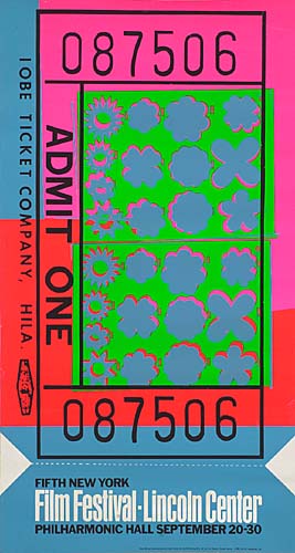 Appraisal: ANDY WARHOL Lincoln Center Ticket Color screenprint on wove paper