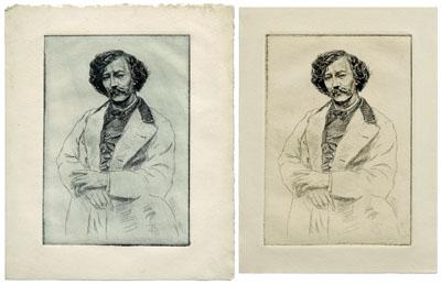 Appraisal: Two Whistler etchings both portraits of the artist in a