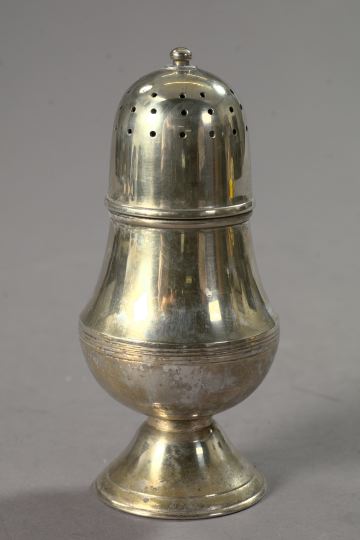 Appraisal: Large Anglo-Indian Silverplate Footed Powdered Sugar Caster in the Early