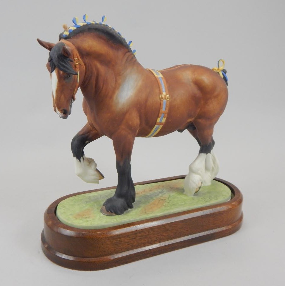 Appraisal: A Royal Worcester porcelain figure of a Shire stallion modelled