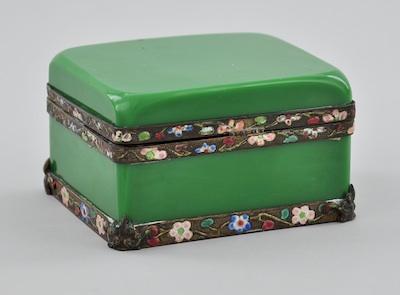 Appraisal: A Peking Glass Trinket Box In an opaque emerald green