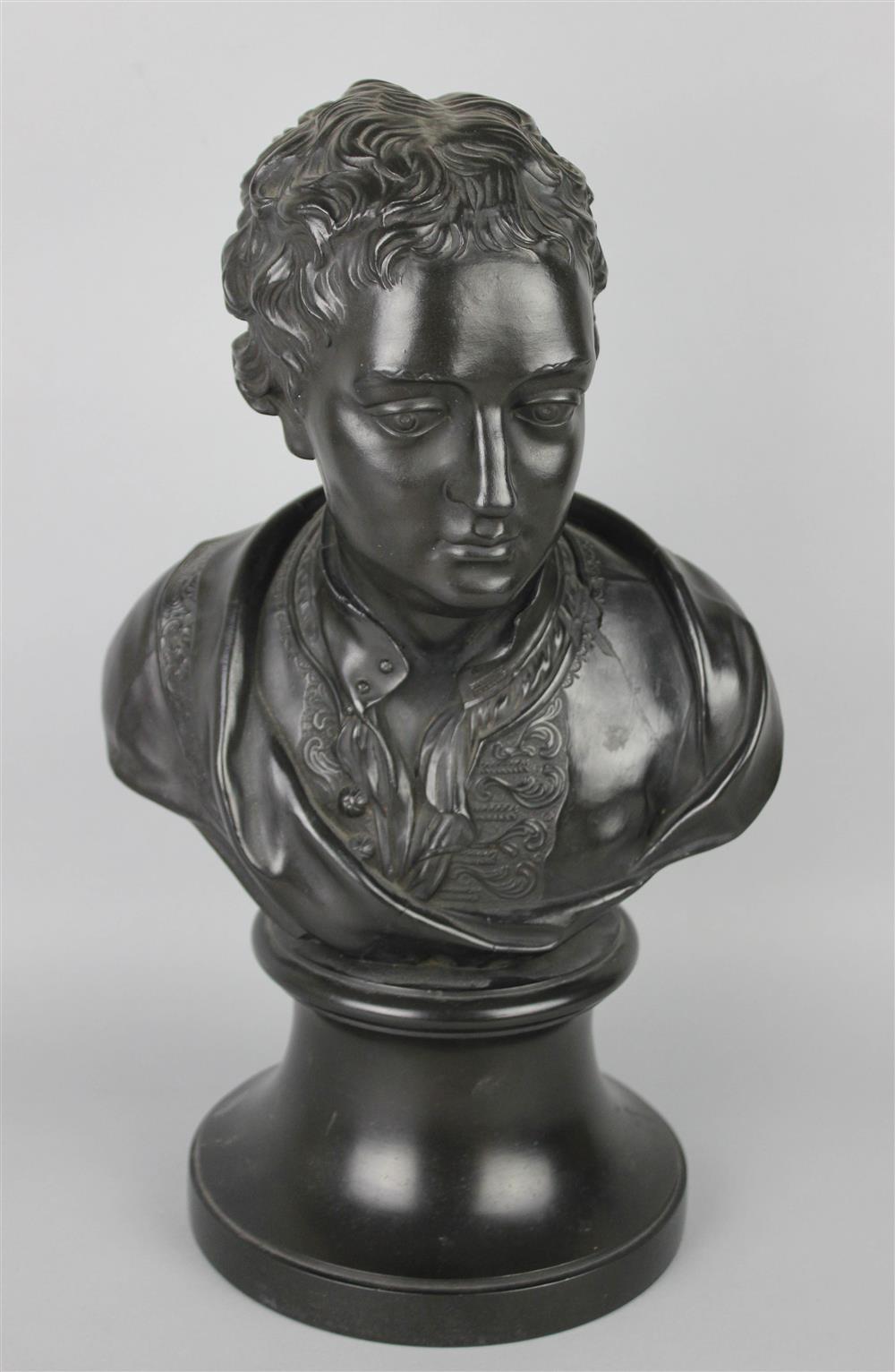 Appraisal: WEDGWOOD BLACK BASALT BUST OF JOHN KEATS circa impressed upper