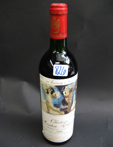 Appraisal: ONE BOTTLE OF VINTAGE FRENCH RED BORDEAUX WINE Chateau Mouton