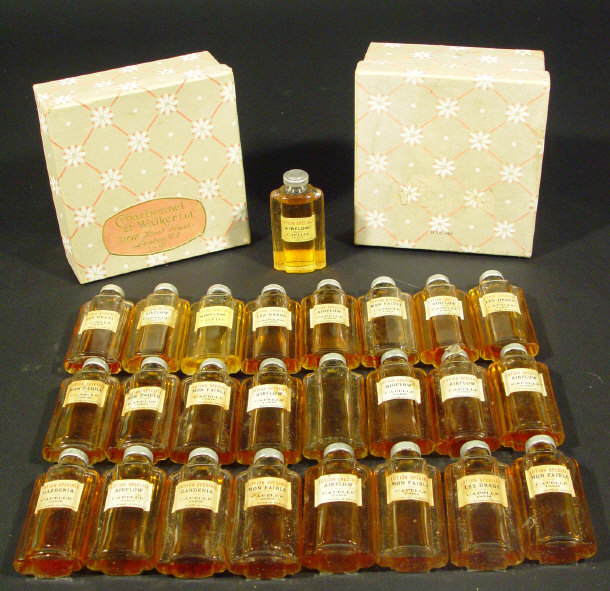 Appraisal: Large quantity of Capelle French glass scent bottles with paper