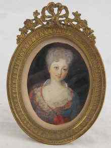 Appraisal: An oval miniature of a lady x cm in strut