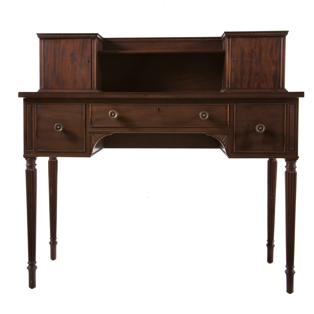 Appraisal: Potthast Bros Federal style mahogany desk Potthast Brothers Baltimore MD