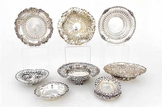 Appraisal: Whiting sterling chased and reticulated dishes circa comprising reticulated dishes