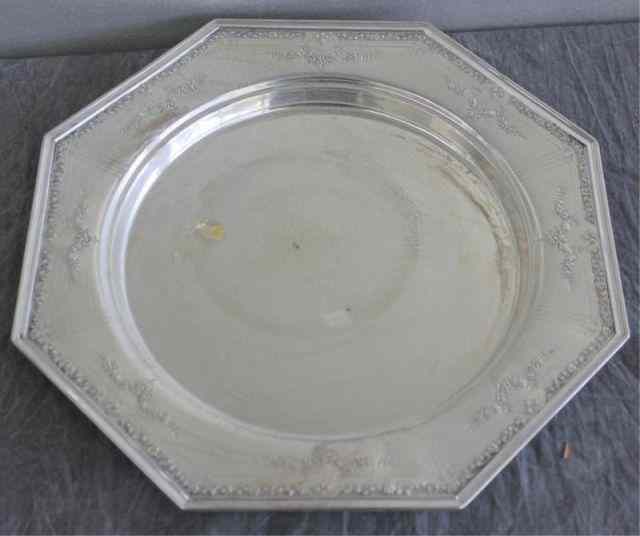 Appraisal: STERLING Octagonal Deep Tray Signed B S C in box