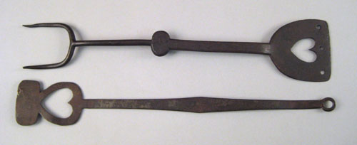 Appraisal: Pennsylvania wrought iron spatula early th c with heart cutout