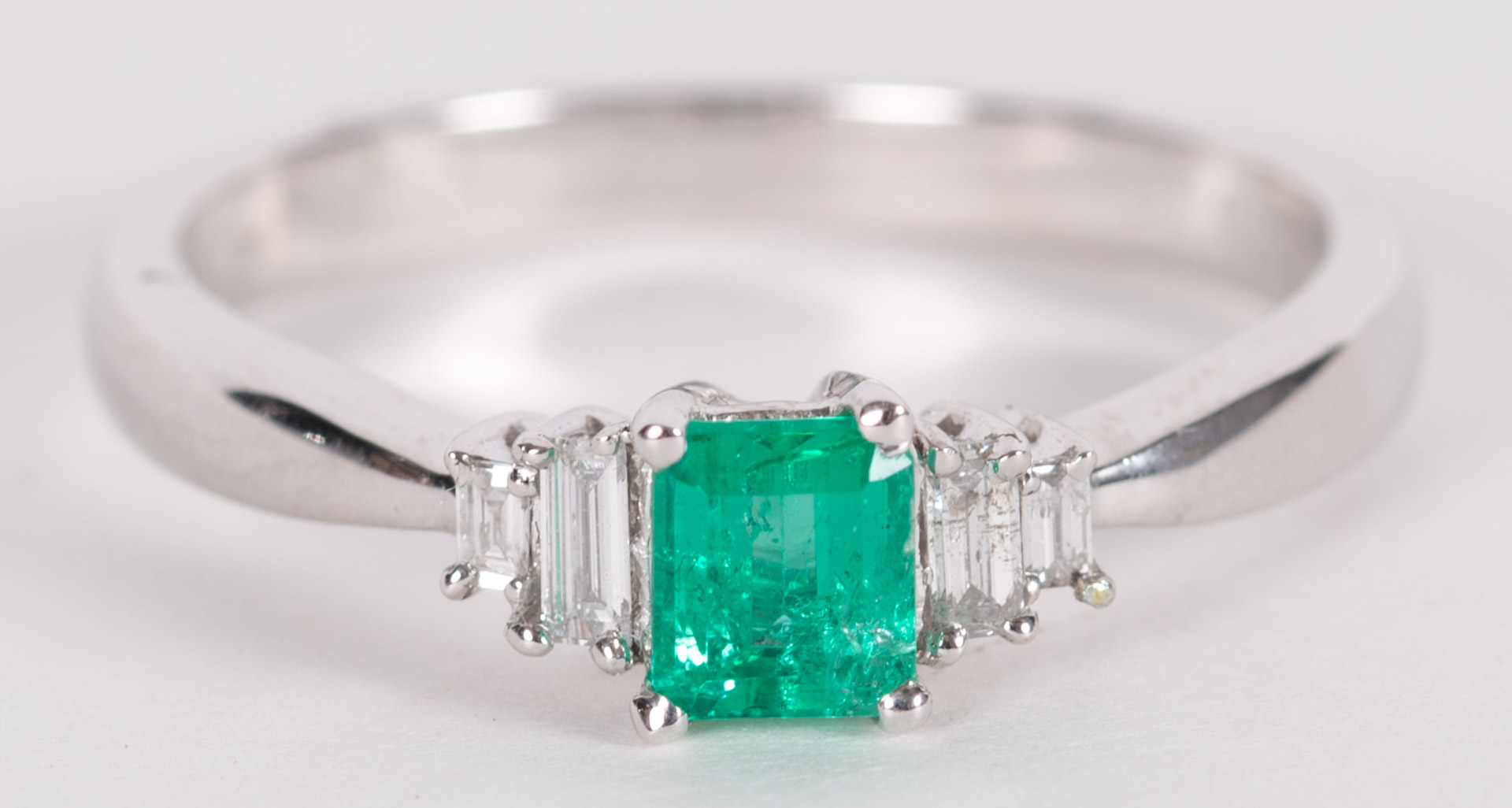 Appraisal: An Emerald Baguette Diamond Ring set in k white gold