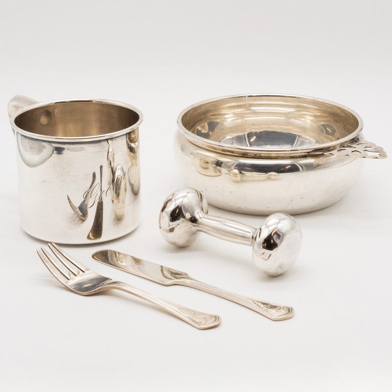 Appraisal: ASSEMBLED AMERICAN SILVER SILVER CHILD'S SET Comprising A Tiffany Co