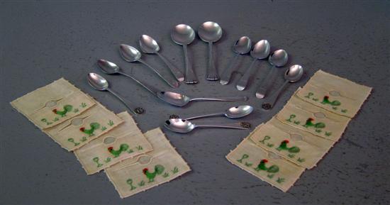 Appraisal: Six George III silver teaspoons four two four silver teaspoons