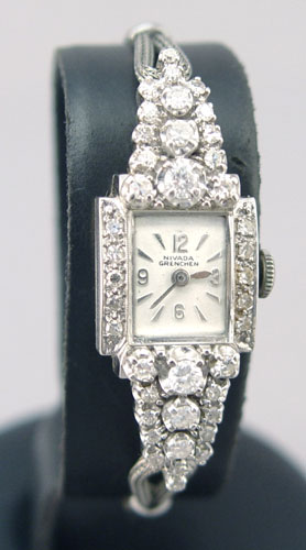 Appraisal: K 'S CTW DIAMOND NIVADA GRENCHEN WRISTWATCH K white gold