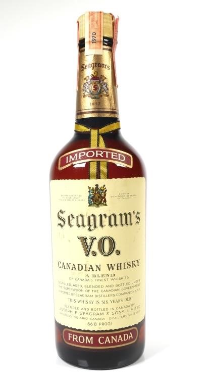 Appraisal: A quart sealed bottle of Seagrams VO whiskey with original