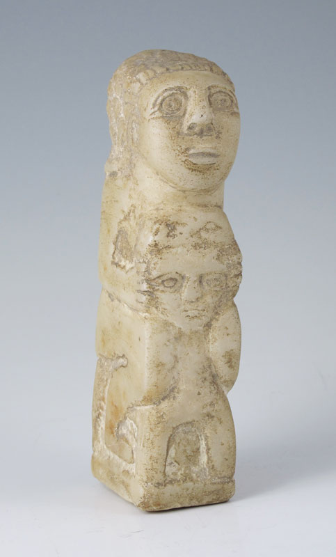 Appraisal: CARVED STONE FIGURE OF BA'AL HAMMON TANIT Figure of Phonecian