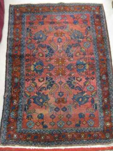 Appraisal: Lillihan Persian Handmade Rug fancyfloral burgundy field ' '' x