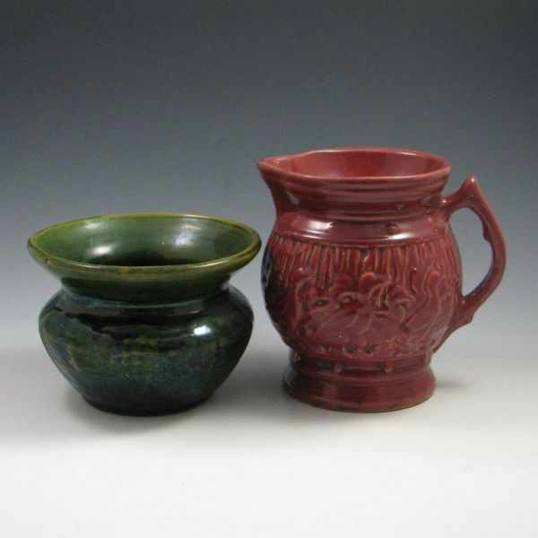 Appraisal: McCoy Cuspidor and Pitcher both unmarked cuspidor three glaze chips