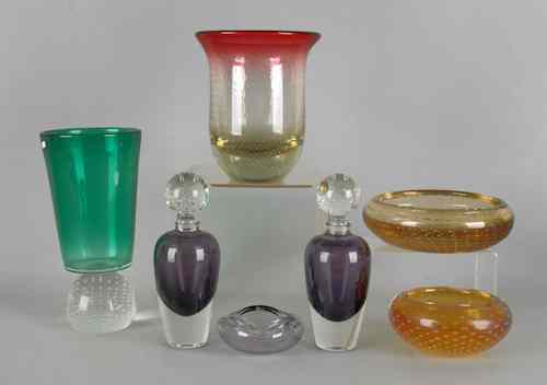 Appraisal: Collection of Erickson art glass seven pcs tallest - Provenance