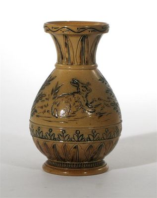 Appraisal: A Doulton Lambeth stoneware vase by Hannah Barlow ovoid with