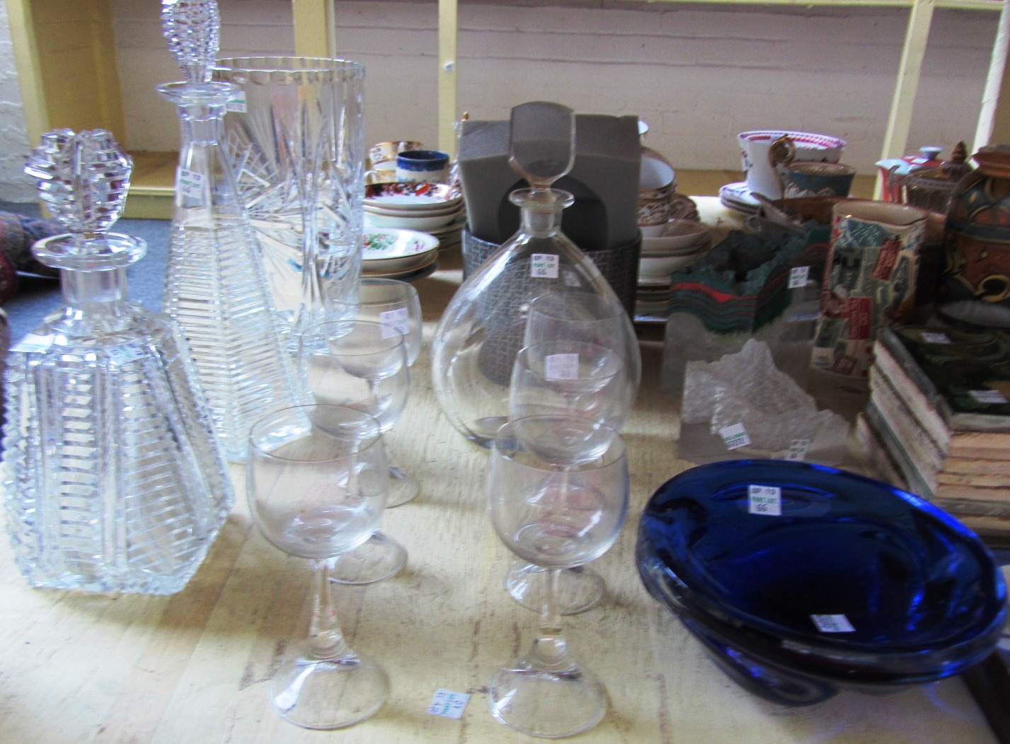 Appraisal: A quantity of glasswares including an Edinburgh hexagonal stepped glass