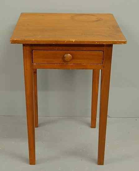 Appraisal: Hepplewhite country pine one-drawer stand c h top x