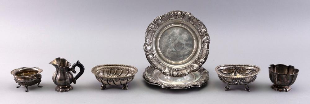 Appraisal: SEVEN PIECES OF CONTINENTAL SILVER AND A SMALL ENGLISH OPEN