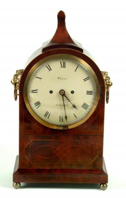 Appraisal: A MAHOGANY BRACKET TIME PIECE signed Priest London th century