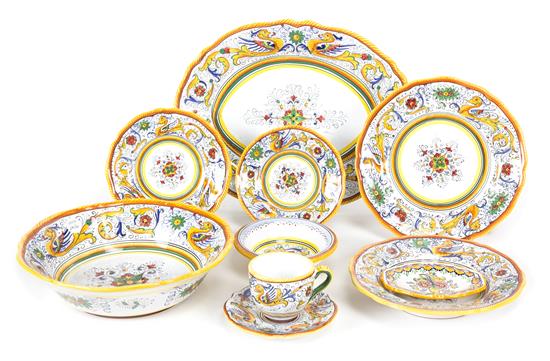 Appraisal: Sale Lot An Assembled Italian Ceramic Dinner Service comprising dinner