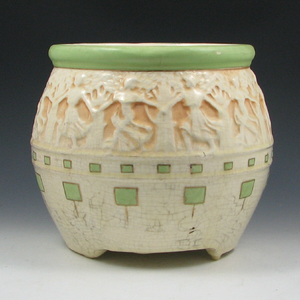 Appraisal: Roseville Old Ivory Decorated - Jardiniere Roseville Old Ivory Decorated