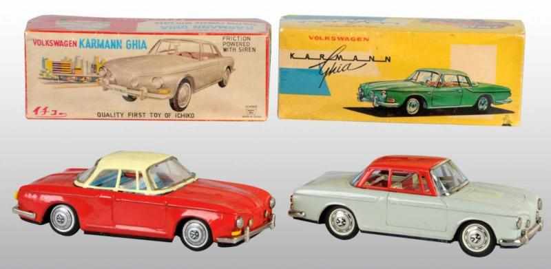 Appraisal: Lot of Tin Karmann Ghia Car Toys Description Japanese Working