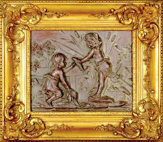 Appraisal: Pair Continental bas-relief carved panels circa each depicting putti in