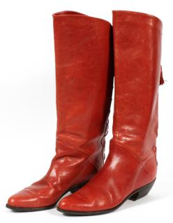 Appraisal: BANDOLINO RED LEATHER BOOTS BANDOLINO RED LEATHER BOOTS SIZE Terracotta