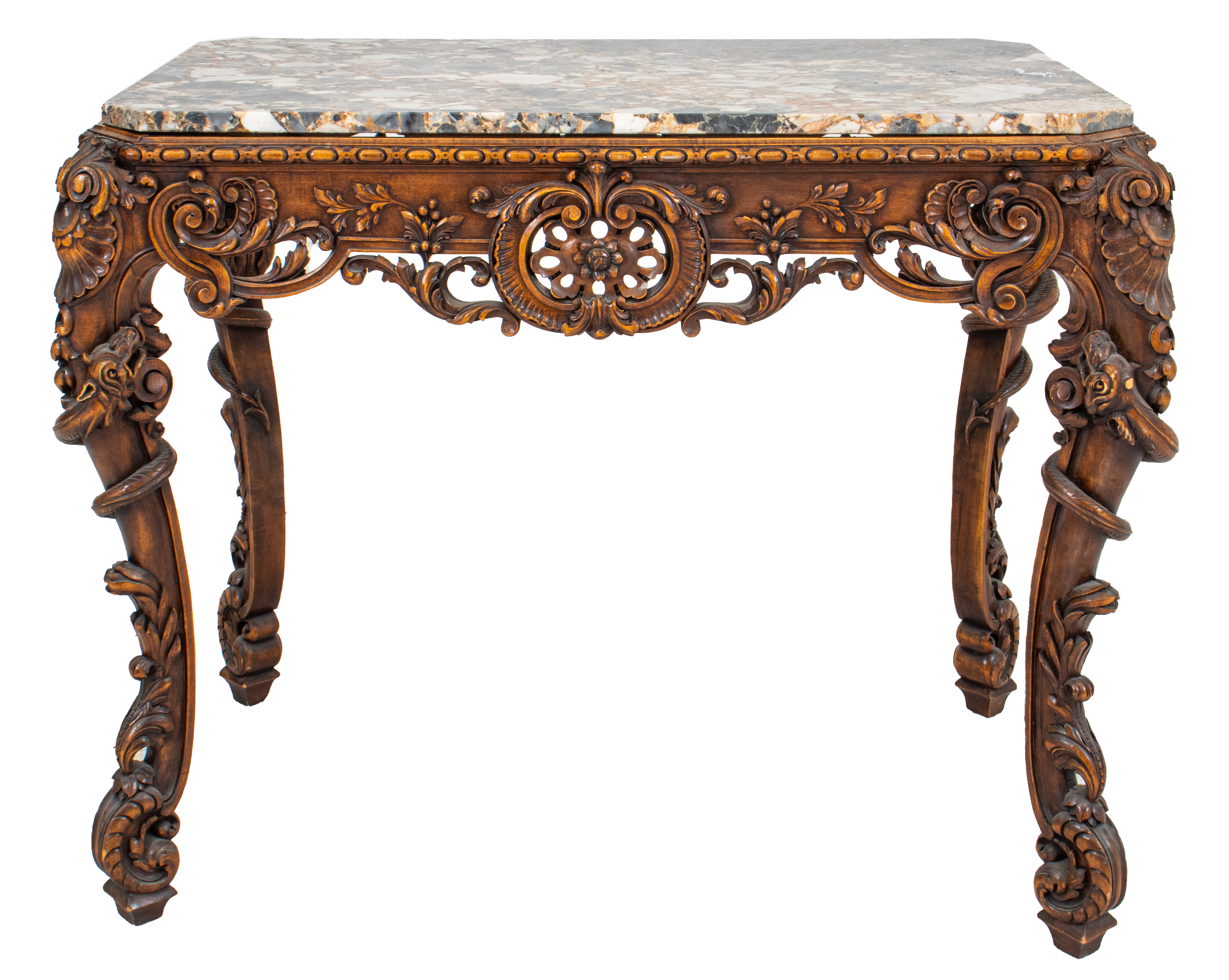 Appraisal: REGENCE STYLE MARBLE TOPPED CENTER TABLE Regence style center table