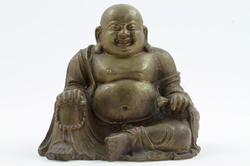 Appraisal: Chinese bronze Buddha A Chinese bronze Buddha inch high