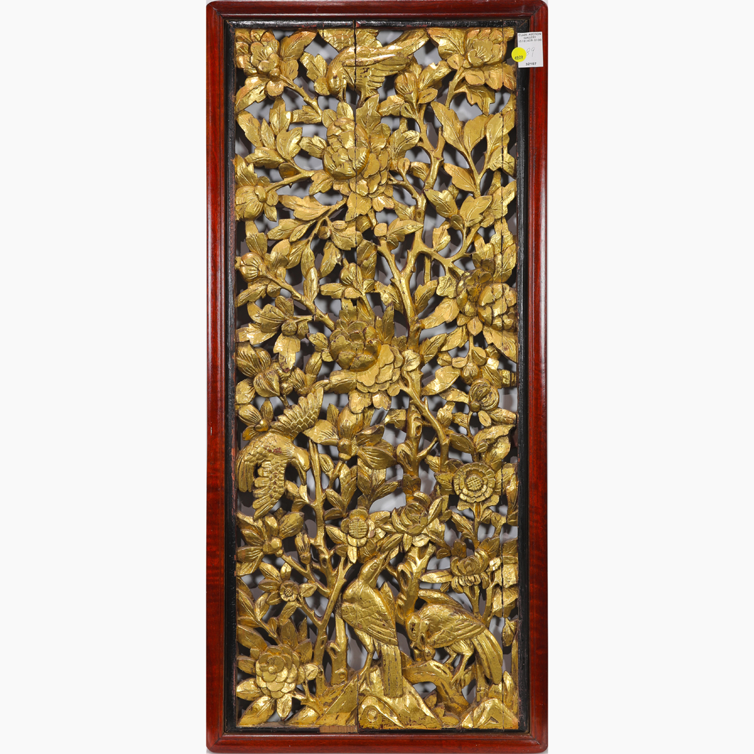 Appraisal: CHINESE GILT LACQUERED WALL PANEL Chinese gilt lacquered wall panel