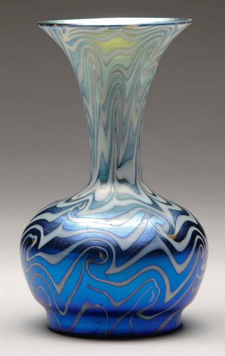 Appraisal: DURAND KING TUT VASE Outstanding Durand vase has blue iridescent