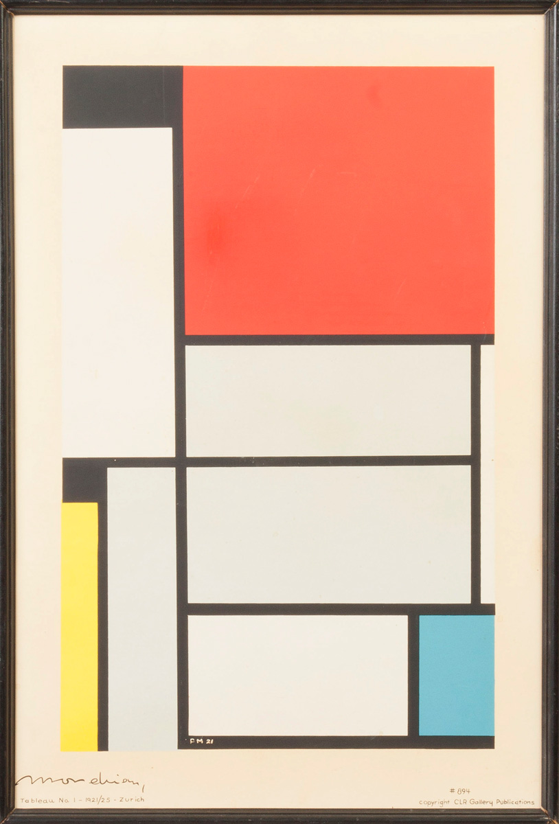 Appraisal: Piet Cornelis Mondrian Dutch - Tableau No Sgn Lower left