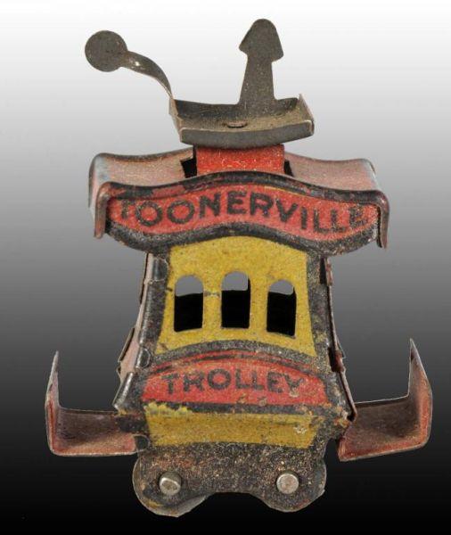 Appraisal: Tin Crackerjack Toonerville Trolley Toy Description Includes original stack pull