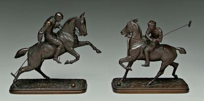 Appraisal: Pair Isidore Jules Bonheur bronzes French - polo players taking