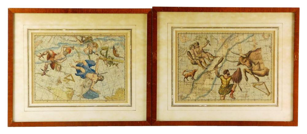 Appraisal: MAPS Two hand-colored celestial maps late th C th C