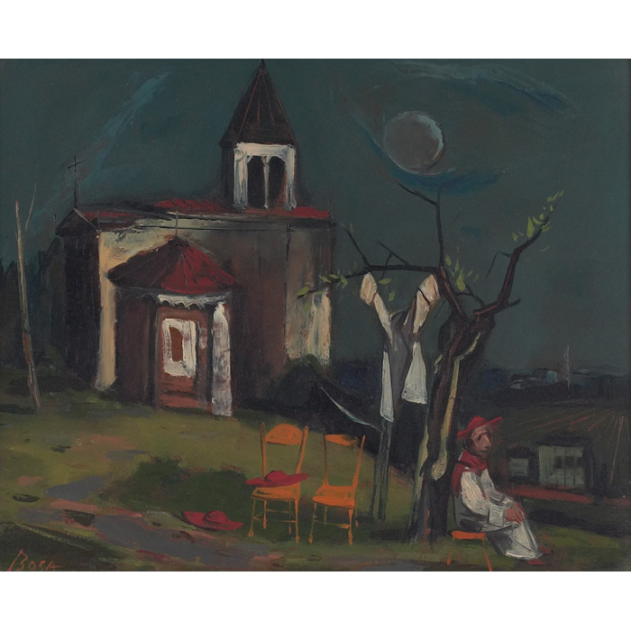 Appraisal: Louis Bosa American - The Chapel c oil on board