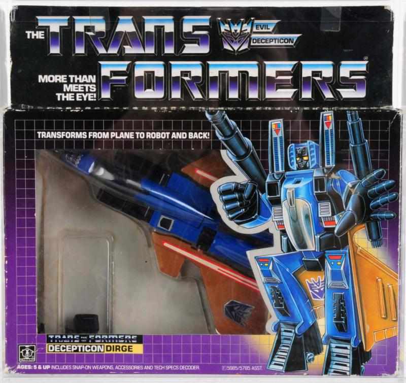 Appraisal: AFA Encased Transformers Dirge Hasbro Slightly used Dirge in excellent