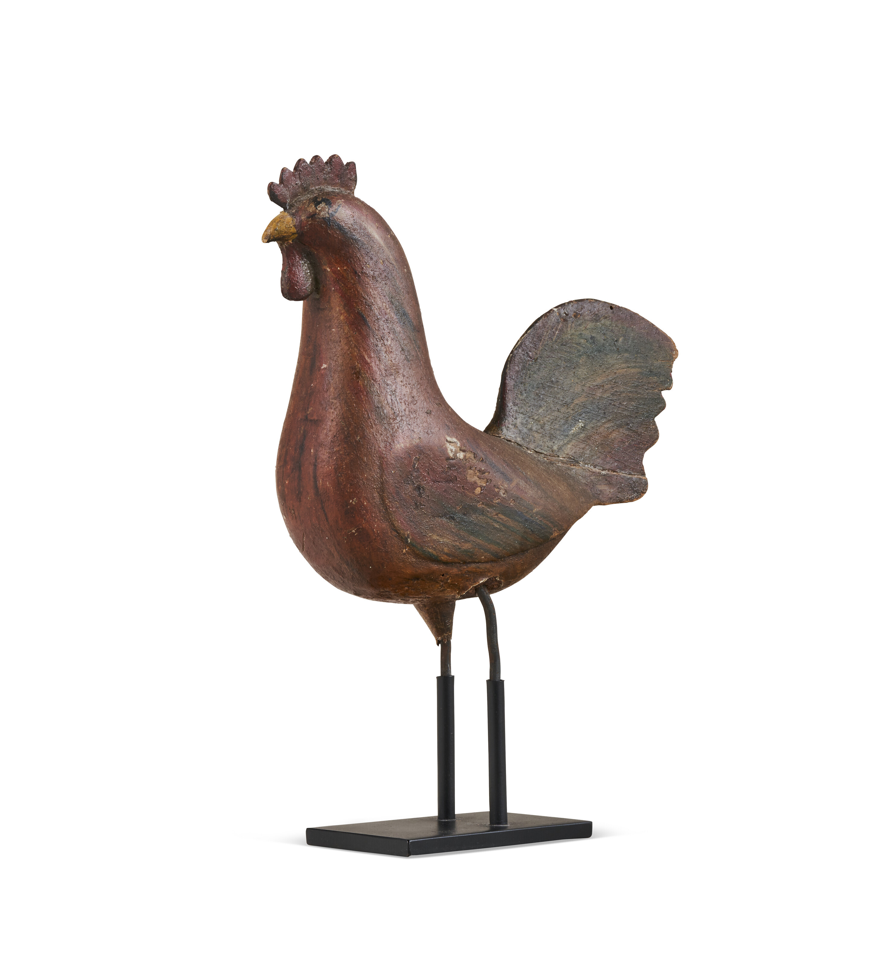 Appraisal: A CARVED AND PAINTED WOOD ROOSTER PENNSYLVANIA CIRCA in high