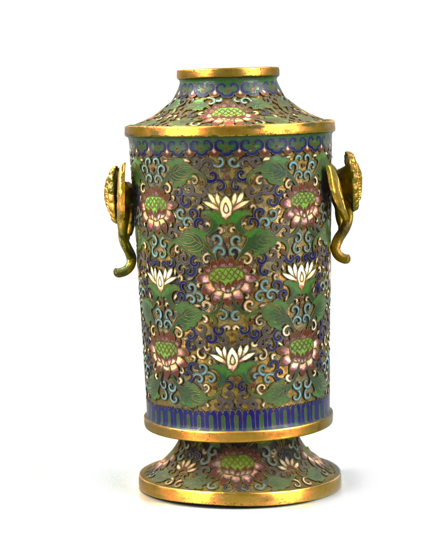 Appraisal: A Chinese cloisonne vase th Century with matching metal flower