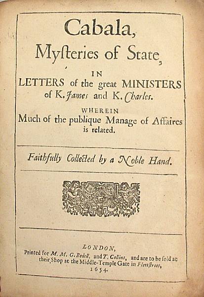 Appraisal: CABALA Cabala Mysteries of State in Letters of the Great