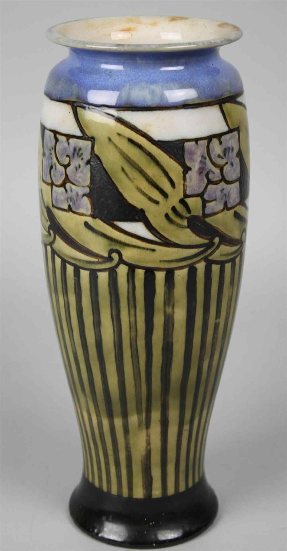 Appraisal: CLEWS ''CHAMELEON WARE'' ART DECO POTTERY VASE early s stamped