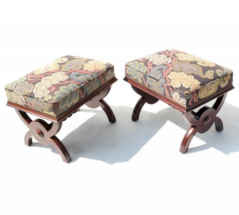 Appraisal: Pair of Neoclassical Style Benches Pair of neoclassical style benches