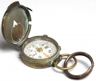 Appraisal: WWII US Engineers Corps Militaria Pocket Compass In a brass