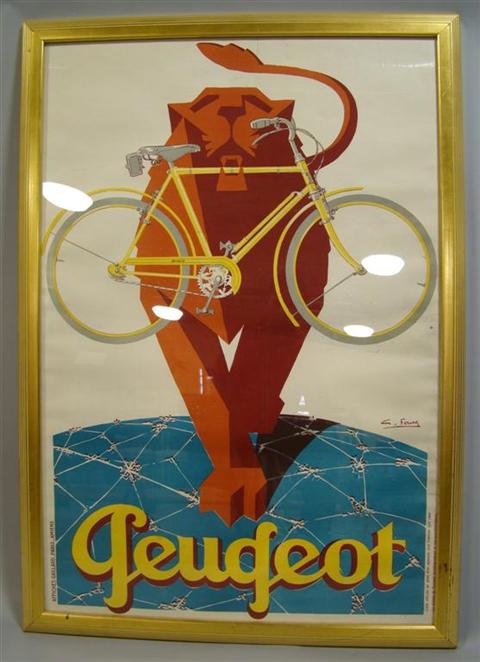 Appraisal: GEORGES FAVRE FRENCH TH CENTURY PEUGEOT Poster x in sight