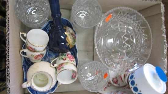 Appraisal: COLLECTION OF ASSORTED CRYSTAL AND CHINA INCLUDING DEMI TASSE VASE